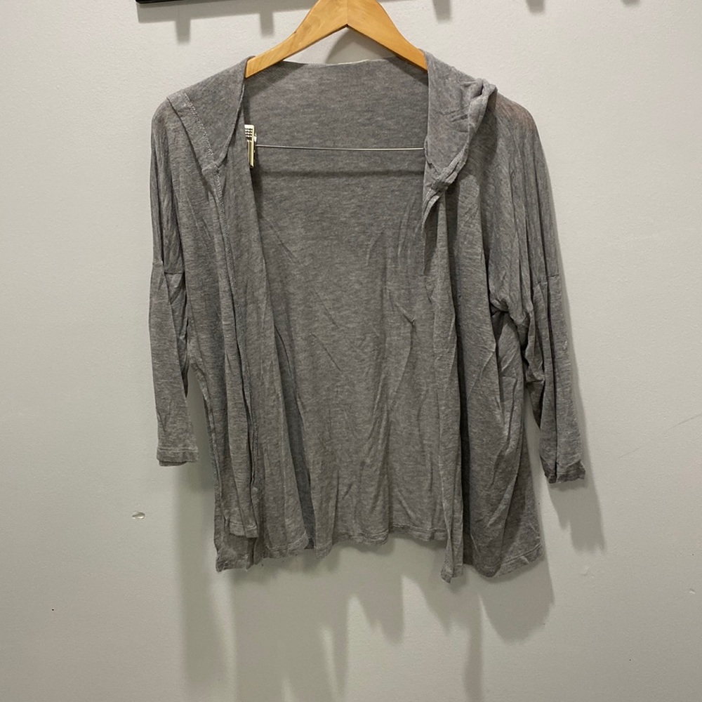 H.I.P. Open front super soft light weight hoodie size small grey